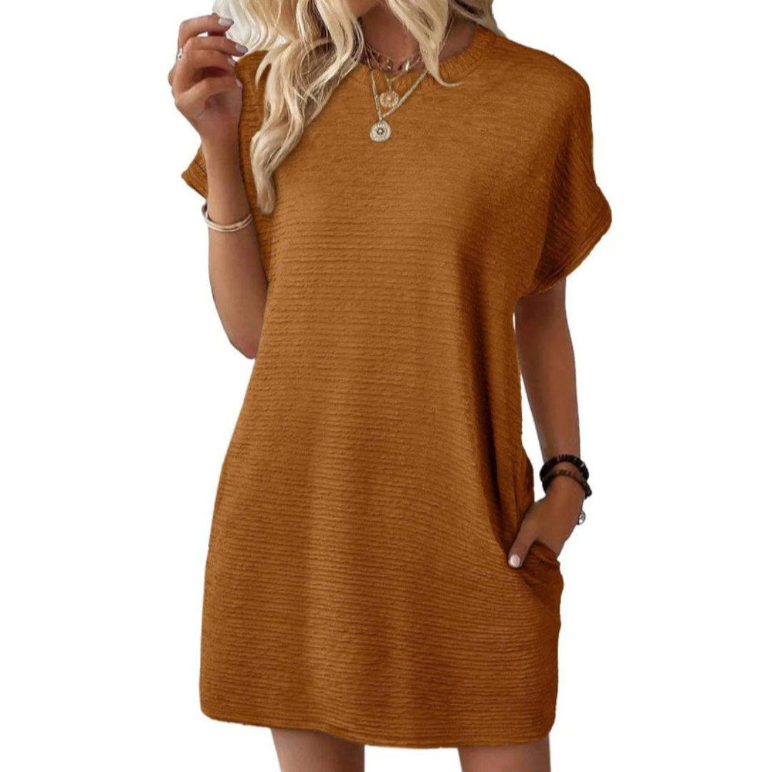 The Théodora Round-Neck Easy Dress by Maison Fortin