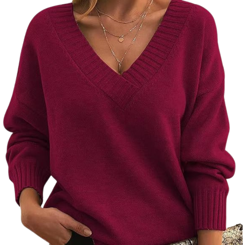 The Vivienne Lightweight V-Neck Knit by Maison Fortin
