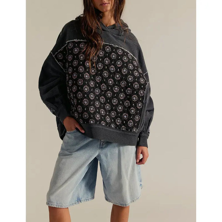 EMILY™ - Oversized Patchwork Embroidered Hoodie with Pockets