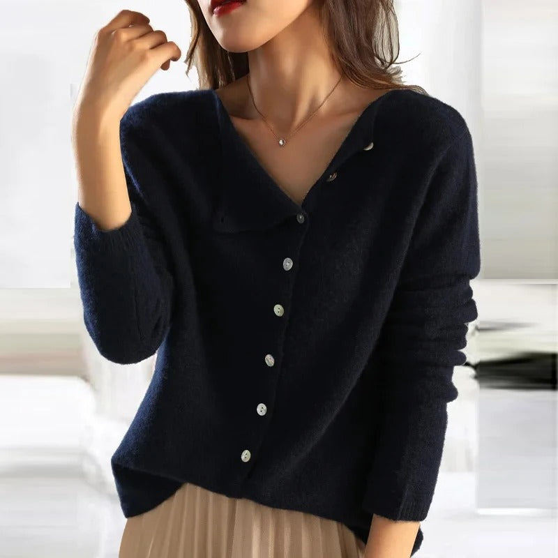 The Clara Cardigan styled as a layering piece