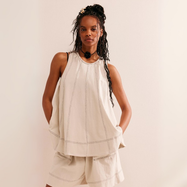 LUNARA™ - Comfy Sleeveless A-Line Top and Shorts Duo