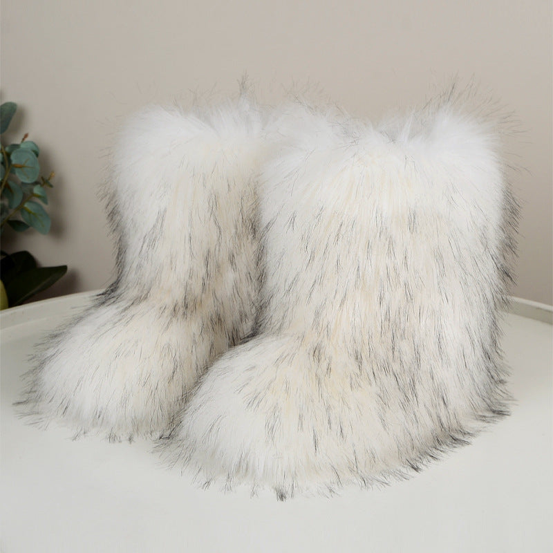 HIRA™ - Chic Trendy Furry Mid Length Winter Boots
