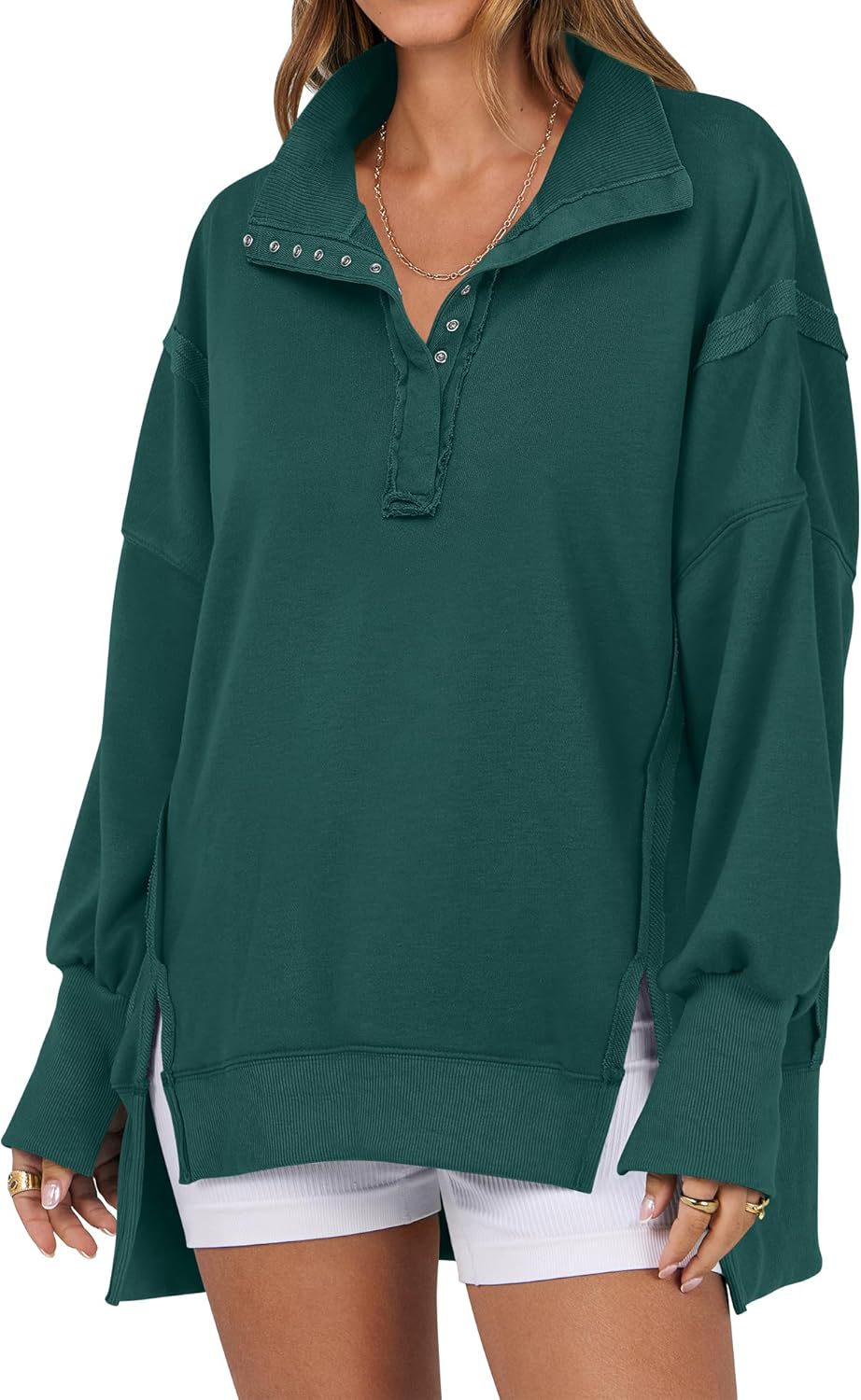 KAYLIE™ - Chic Oversized Button-Up Sweatshirt