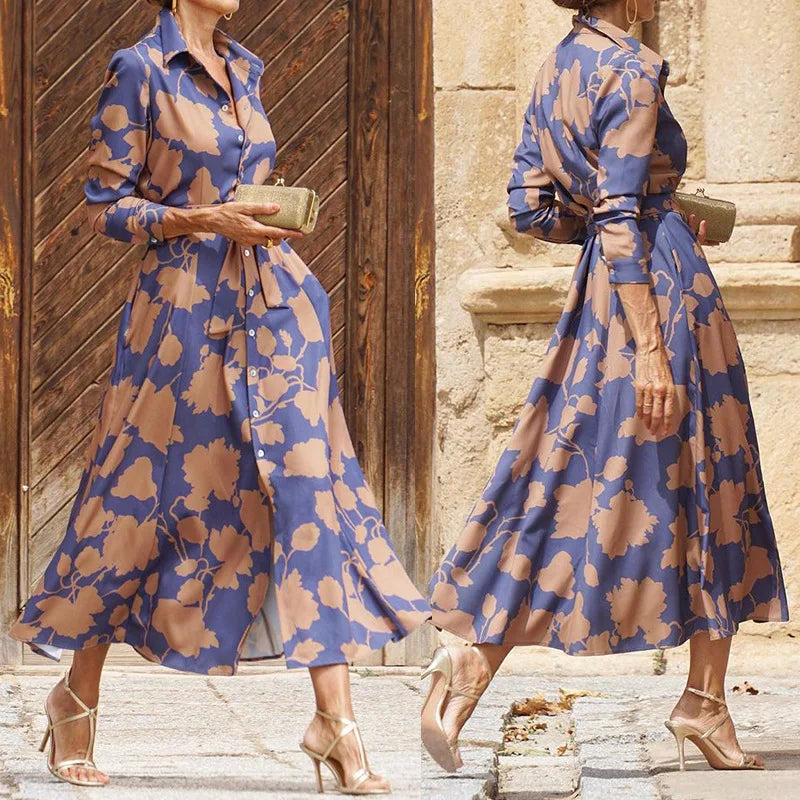 The Celeste Fitted Floral Midi Dress — detail view