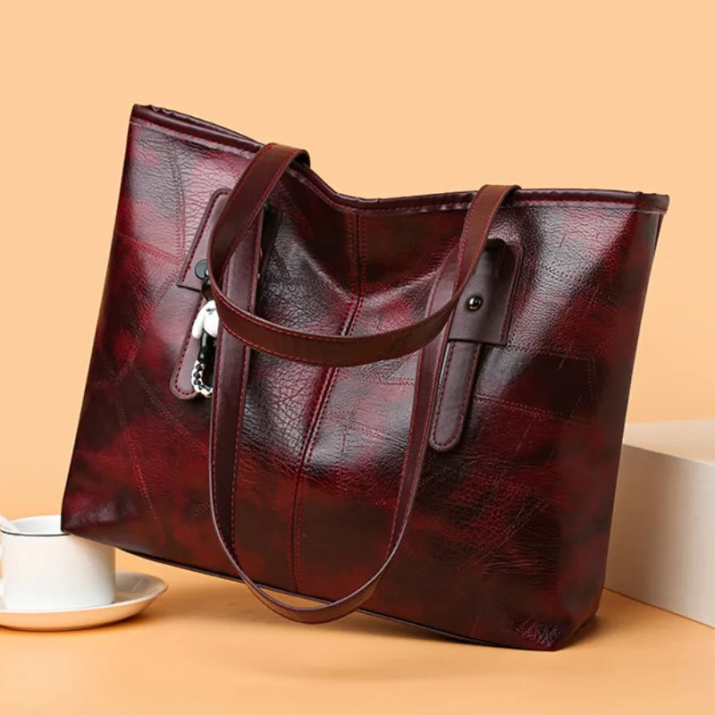 The Margot Vintage-Inspired Slouch Tote in soft vintage-grain finish