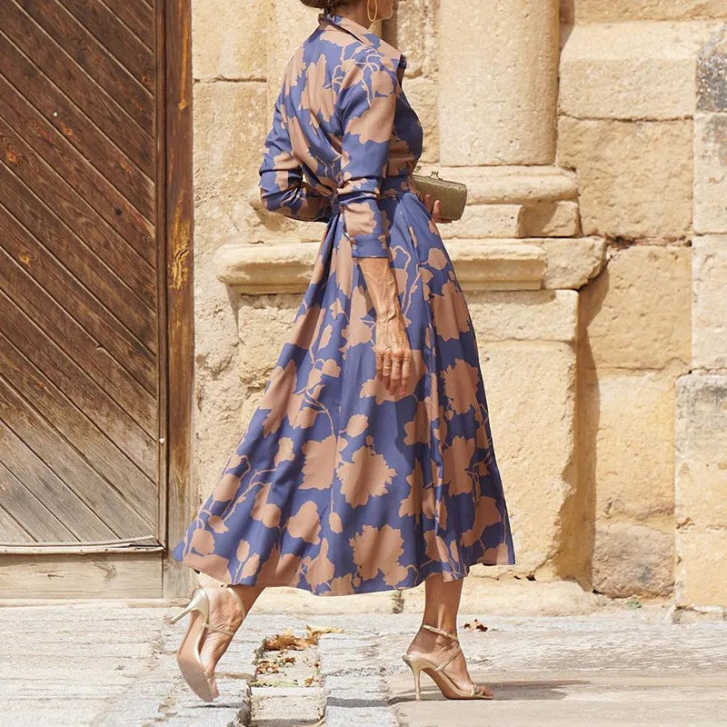 The Celeste Fitted Floral Midi Dress — styled view
