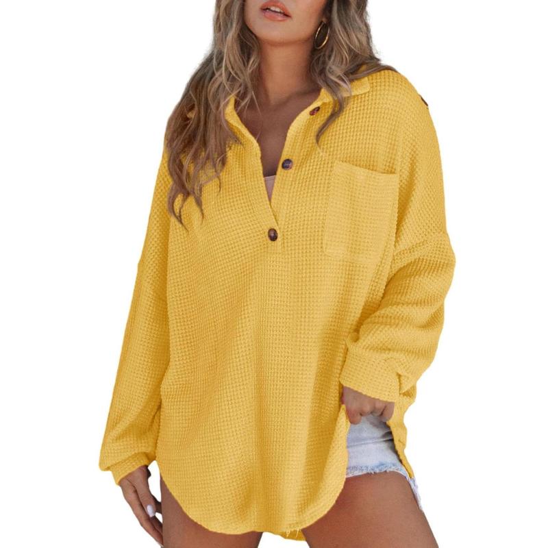 The Joséphine Waffle-Knit V-Neck Sweater — front view