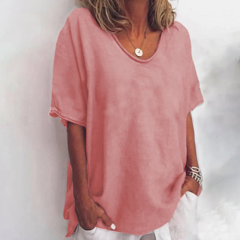 The Hortense Weekend Solid Knit Top in a relaxed, polished cotton-blend knit