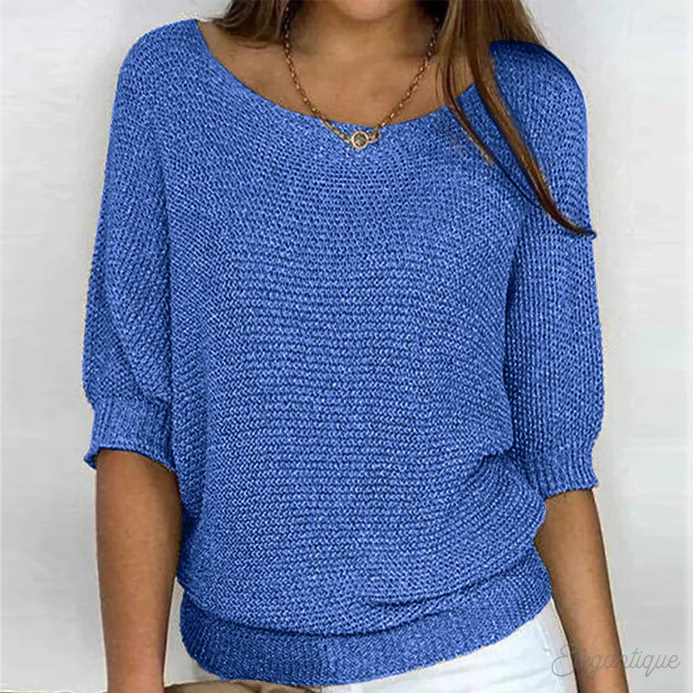 The Seraphina Ribbed Knit Sweater — styled view