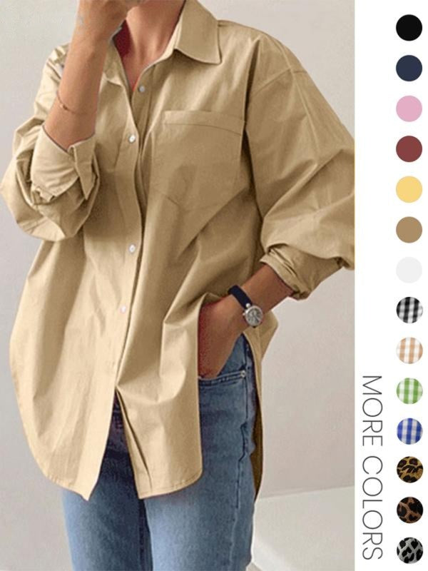 CAROLINE™ - Casual Long Sleeve Collared Top for Daily Wear